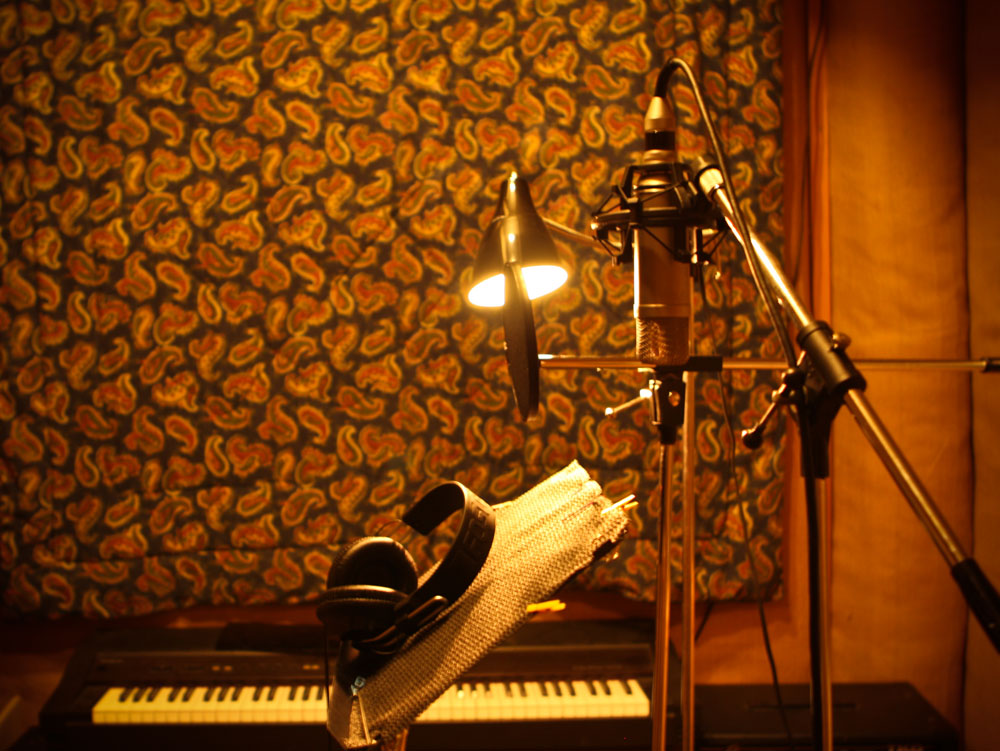 Recording studio, live room, rich colour